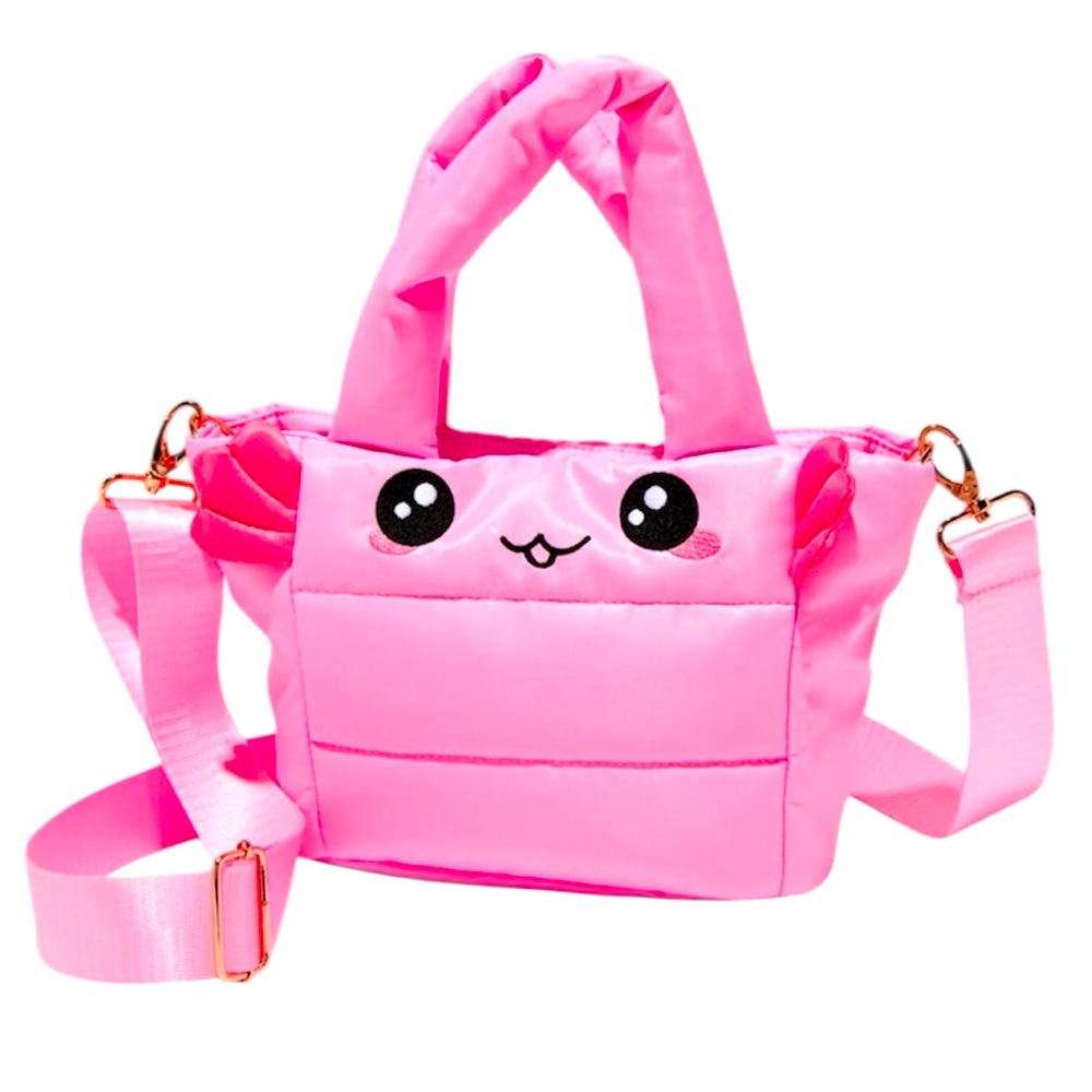 Pink Axolotl Quilted Crossbody Tote Bag - NWT